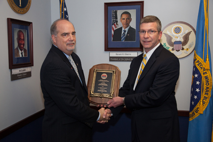 Left to right:  Chairperson Poleo with GSA Commission member William Sisk, Deputy Commissioner, Federal Acquisition Service